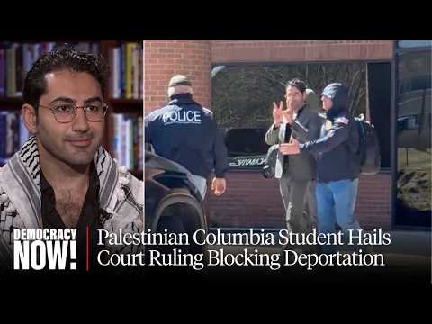 Palestinian Student Mohsen Mahdawi Celebrates After Deportation Case Is Tossed Out