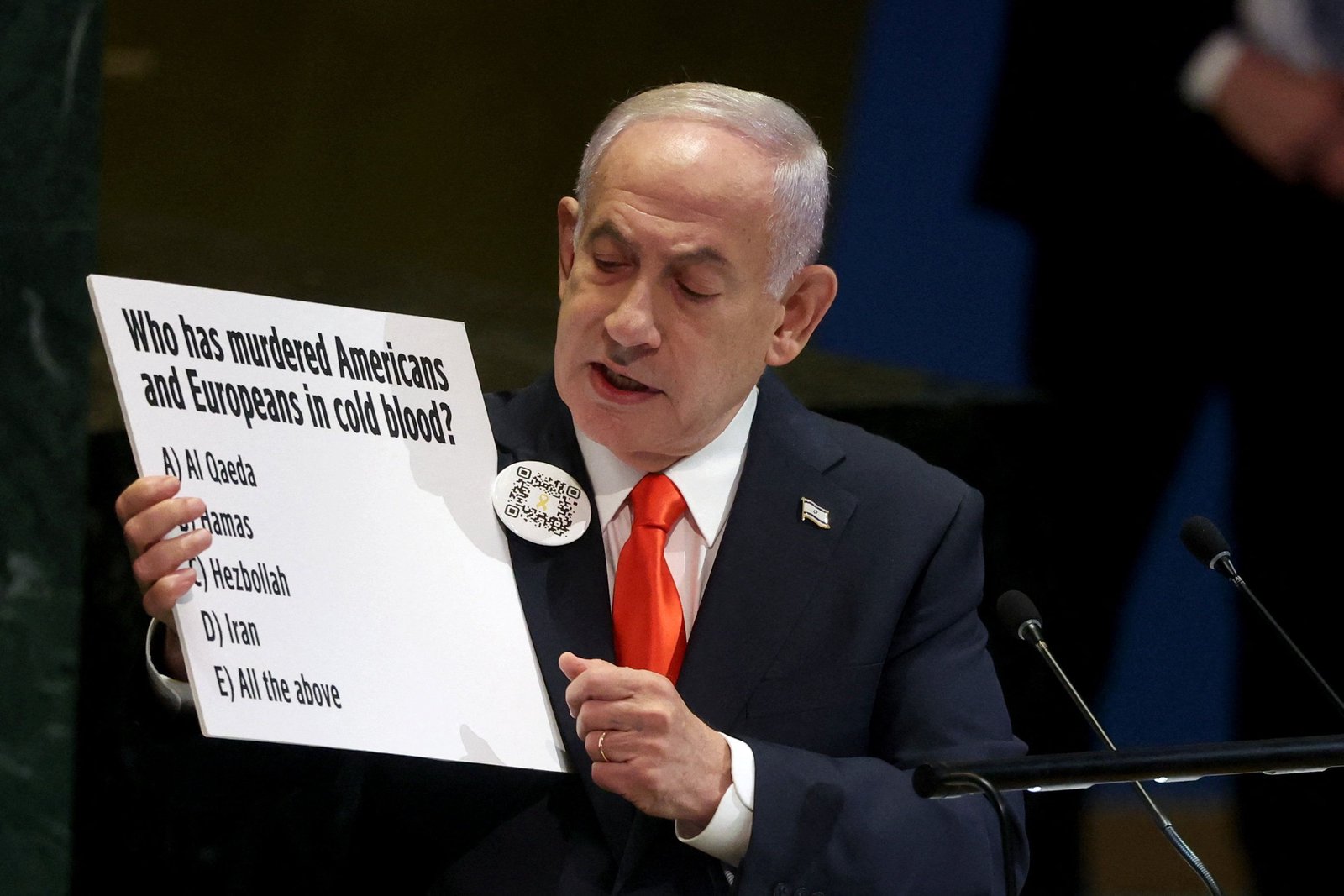 Netanyahu delivers combative UN speech after delegates walk out in protest