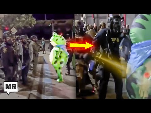 Trump's Thugs Attempt Suffocation Of Frog Suit ICE Protester