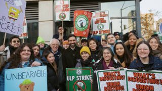 "This Is a Union Town": Zohran Mamdani & Bernie Sanders Join Striking Starbucks Workers' Picket