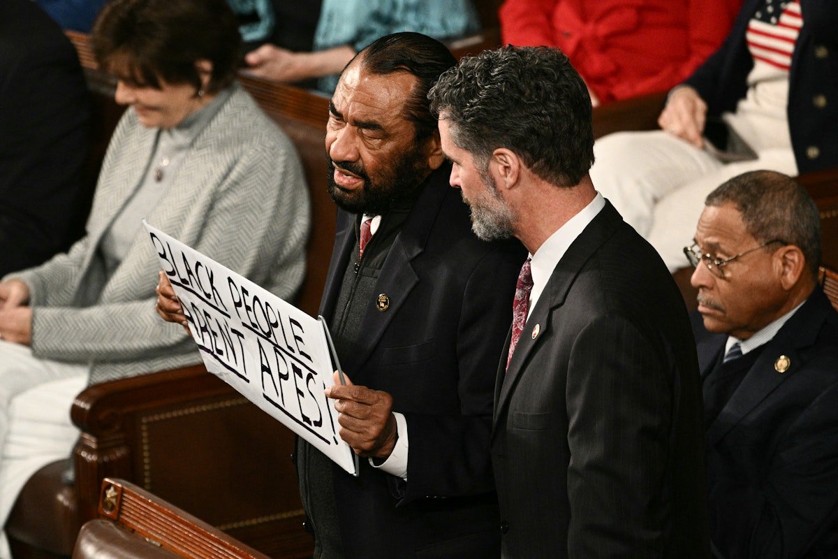 Al Green Kicked Out of State of the Union Over Sign on Trump Racism